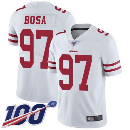 Nike San Francisco 49ers #97 Nick Bosa White Youth Stitched NFL 100th Season Vapor Limited Jersey