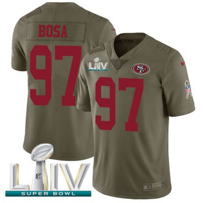 Nike San Francisco 49ers #97 Nick Bosa Olive Super Bowl LIV 2020 Youth Stitched NFL Limited 2017 Salute To Service Jersey