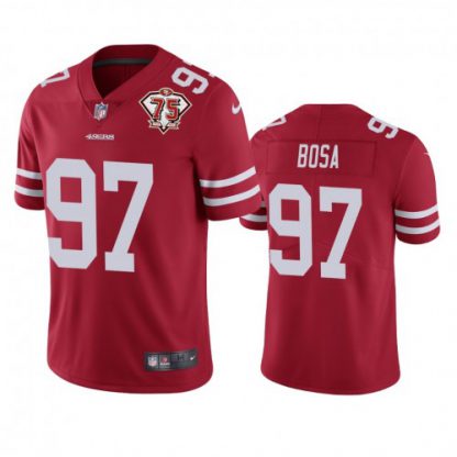Nike San Francisco 49ers #97 Nick Bosa Red Youth 75th Anniversary Stitched NFL Vapor Untouchable Limited Jersey