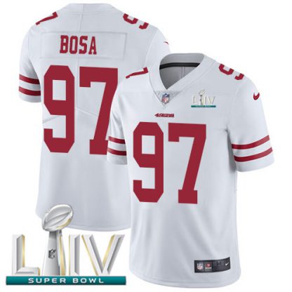 Nike San Francisco 49ers #97 Nick Bosa White Super Bowl LIV 2020 Men's Stitched NFL Vapor Untouchable Limited Jersey