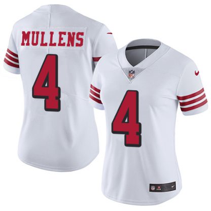Nike San Francisco 49ers #4 Nick Mullens White Rush Women's Stitched NFL Vapor Untouchable Limited Jersey