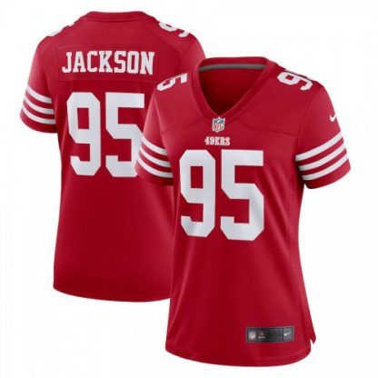 San Francisco San Francisco 49ers #95 Rake Jackson Scarlet Women's 2022-23 Nike NFL Game Jersey