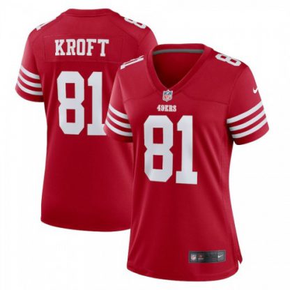 San Francisco San Francisco 49ers #81 Tyler Kroft Scarlet Women's 2022-23 Nike NFL Game Jersey