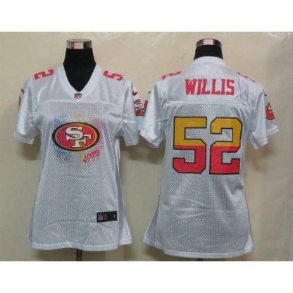 Nike San Francisco 49ers #52 Patrick Willis White Women's Fem Fan NFL Game Jersey