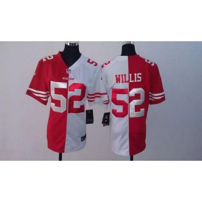 Nike San Francisco 49ers #52 Patrick Willis Red/White Women's Stitched NFL Elite Split Jersey