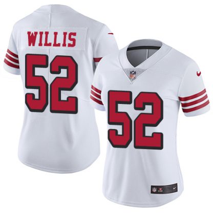 Nike San Francisco 49ers #52 Patrick Willis White Rush Women's Stitched NFL Vapor Untouchable Limited Jersey