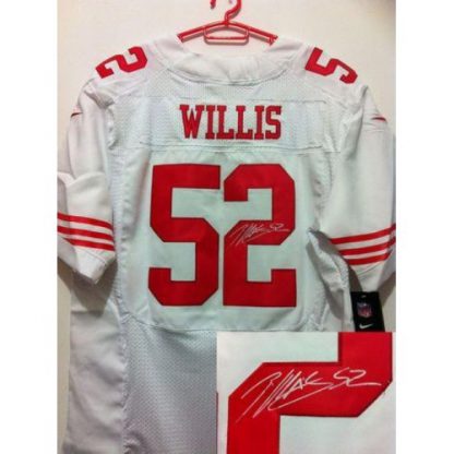 Nike San Francisco 49ers #52 Patrick Willis White Men's Stitched NFL Elite Autographed Jersey