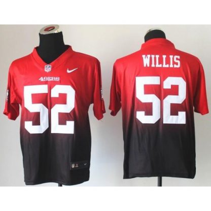 Nike San Francisco 49ers #52 Patrick Willis Red/Black Men's Stitched NFL Elite Fadeaway Fashion Jersey