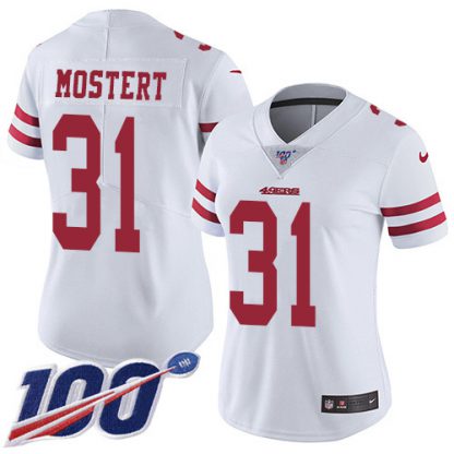 Nike San Francisco 49ers #31 Raheem Mostert White Women's Stitched NFL 100th Season Vapor Untouchable Limited Jersey