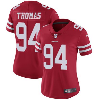 Nike San Francisco 49ers #94 Solomon Thomas Red Team Color Women's Stitched NFL Vapor Untouchable Limited Jersey