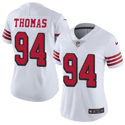Nike San Francisco 49ers #94 Solomon Thomas White Rush Women's Stitched NFL Vapor Untouchable Limited Jersey