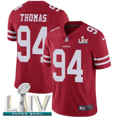 Nike San Francisco 49ers #94 Solomon Thomas Red Super Bowl LIV 2020 Team Color Men's Stitched NFL Vapor Untouchable Limited Jersey
