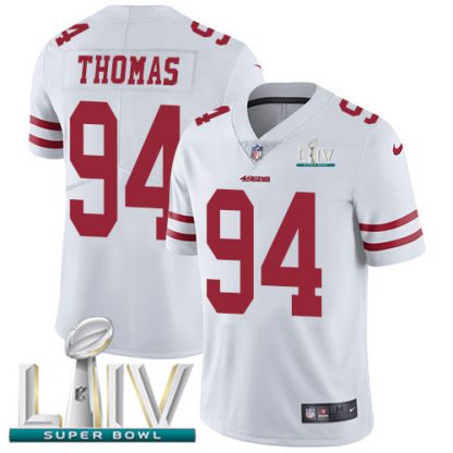 Nike San Francisco 49ers #94 Solomon Thomas White Super Bowl LIV 2020 Men's Stitched NFL Vapor Untouchable Limited Jersey