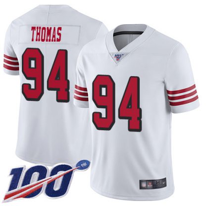 Nike San Francisco 49ers #94 Solomon Thomas White Rush Men's Stitched NFL Limited 100th Season Jersey