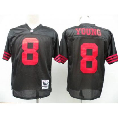 Mitchell and Ness San Francisco 49ers #8 Steve Young Black Stitched NFL Jersey