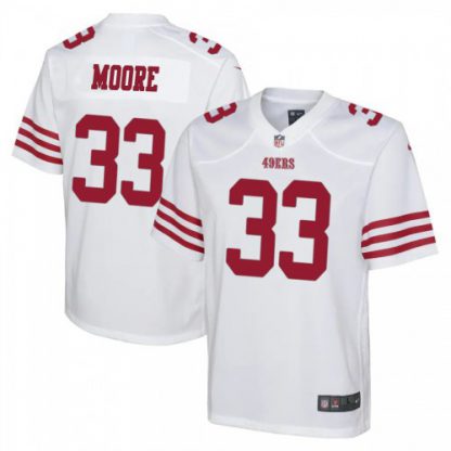 San Francisco San Francisco 49ers #33 Tarvarius Moore White Youth 2022-23 Nike NFL Game Jersey
