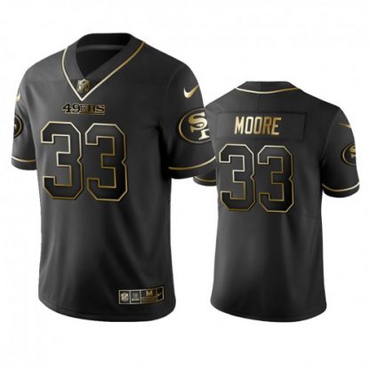 Nike San Francisco 49ers #33 Tarvarius Moore Black Golden Limited Edition Stitched NFL Jersey