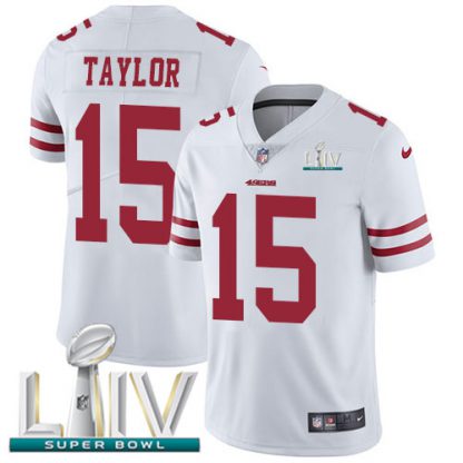 Nike San Francisco 49ers #15 Trent Taylor White Super Bowl LIV 2020 Men's Stitched NFL Vapor Untouchable Limited Jersey