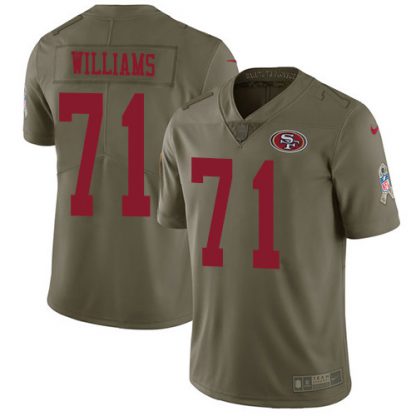 San Francisco San Francisco 49ers #71 Trent Williams Olive Men's Stitched NFL Limited 2017 Salute to Service Jersey