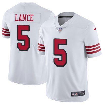 San Francisco San Francisco 49ers #5 Trey Lance White Youth Stitched NFL Limited Rush Jersey