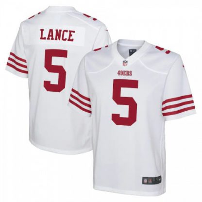San Francisco San Francisco 49ers #5 Trey Lance White Youth 2022-23 Nike NFL Game Jersey