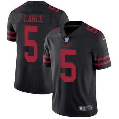 Nike San Francisco 49ers #5 Trey Lance Black Alternate Men's Stitched NFL Vapor Untouchable Limited Jersey