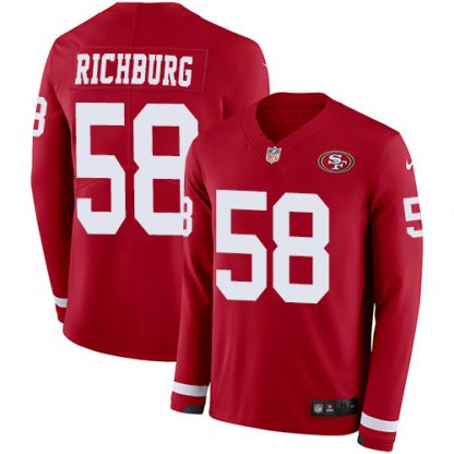 Nike San Francisco 49ers #58 Weston Richburg Red Team Color Men's Stitched NFL Limited Therma Long Sleeve Jersey
