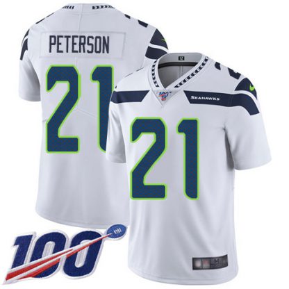 Nike Seattle Seahawks #21 Adrian Peterson White Men's Stitched NFL 100th Season Vapor Untouchable Limited Jersey