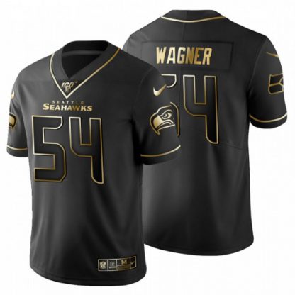 Seattle Seattle Seahawks #54 Bobby Wagner Men's Nike Black Golden Limited NFL 100 Jersey