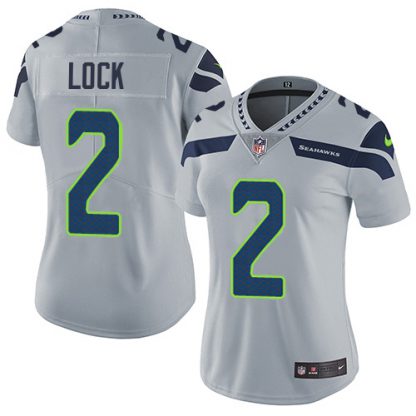 Nike Seattle Seahawks #2 Drew Lock Grey Alternate Women's Stitched NFL Vapor Untouchable Limited Jersey