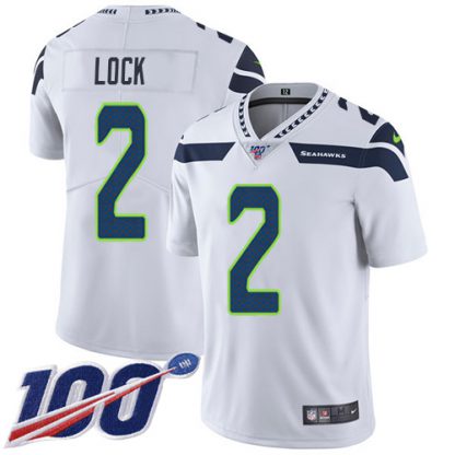 Nike Seattle Seahawks #2 Drew Lock White Youth Stitched NFL 100th Season Vapor Untouchable Limited Jersey