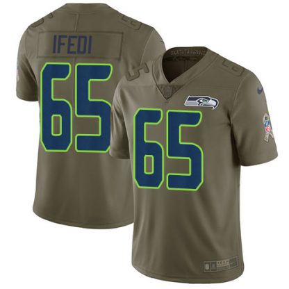 Nike Seattle Seahawks #65 Germain Ifedi Olive Men's Stitched NFL Limited 2017 Salute to Service Jersey
