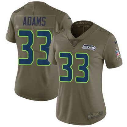 Nike Seattle Seahawks #33 Jamal Adams Olive Women's Stitched NFL Limited 2017 Salute To Service Jersey