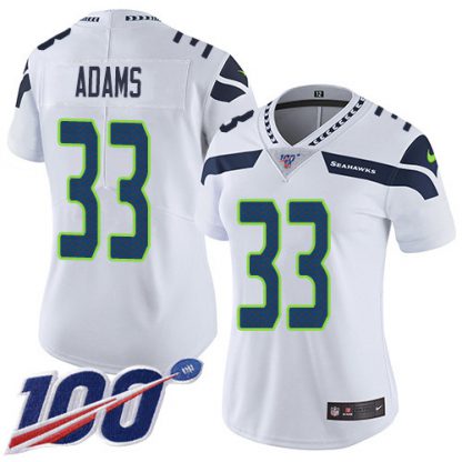 Nike Seattle Seahawks #33 Jamal Adams White Women's Stitched NFL 100th Season Vapor Untouchable Limited Jersey