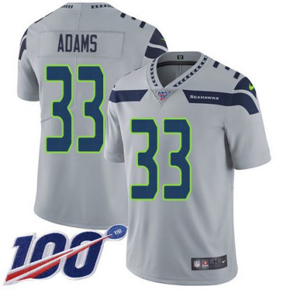 Nike Seattle Seahawks #33 Jamal Adams Grey Alternate Youth Stitched NFL 100th Season Vapor Untouchable Limited Jersey