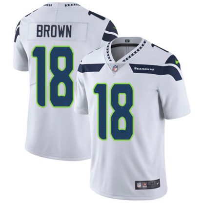 Nike Seattle Seahawks #18 Jaron Brown White Men's Stitched NFL Vapor Untouchable Limited Jersey