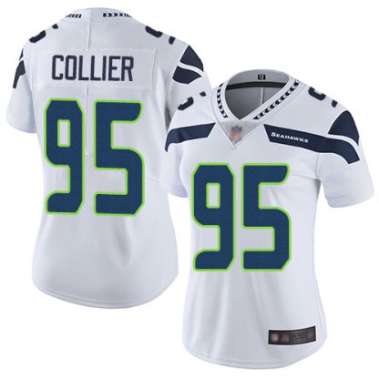Nike Seattle Seahawks #95 L.J. Collier White Women's Stitched NFL Vapor Untouchable Limited Jersey