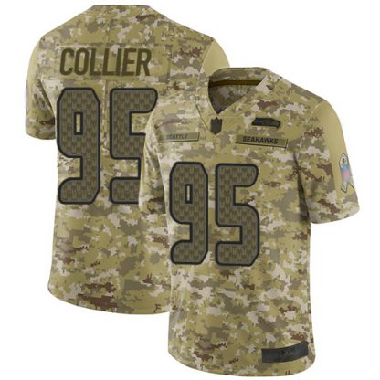 Nike Seattle Seahawks #95 L.J. Collier Camo Youth Stitched NFL Limited 2018 Salute to Service Jersey