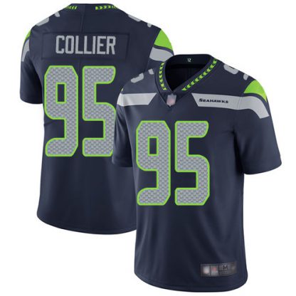 Nike Seattle Seahawks #95 L.J. Collier Steel Blue Team Color Youth Stitched NFL Vapor Untouchable Limited Jersey