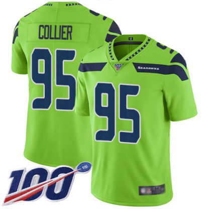 Nike Seattle Seahawks #95 L.J. Collier Green Men's Stitched NFL Limited Rush 100th Season Jersey