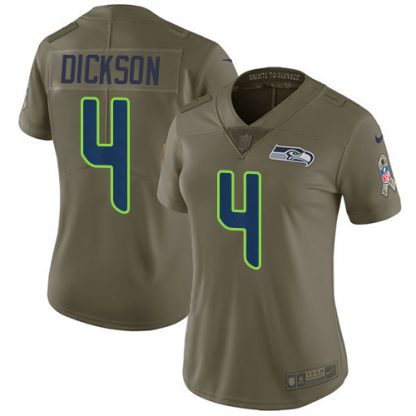 Nike Seattle Seahawks #4 Michael Dickson Olive Women's Stitched NFL Limited 2017 Salute to Service Jersey