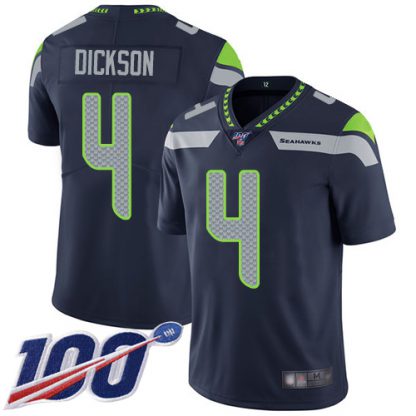 Nike Seattle Seahawks #4 Michael Dickson Steel Blue Team Color Youth Stitched NFL 100th Season Vapor Limited Jersey
