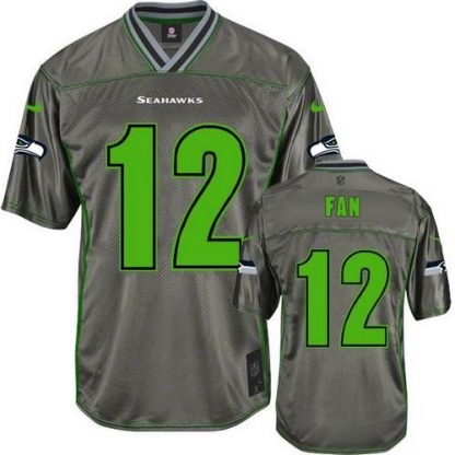 Nike Seattle Seahawks #12 Fan Grey Youth Stitched NFL Elite Vapor Jersey
