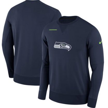 Men's Seattle Seattle Seahawks Nike Navy Sideline Team Logo Performance Sweatshirt