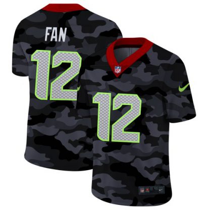 Seattle Seattle Seahawks #12 Fan Men's Nike 2020 Black CAMO Vapor Untouchable Limited Stitched NFL Jersey