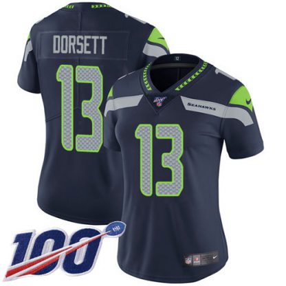 Nike Seattle Seahawks #13 Phillip Dorsett Steel Blue Team Color Women's Stitched NFL 100th Season Vapor Untouchable Limited Jersey