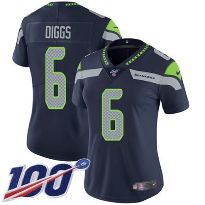 Nike Seattle Seahawks #6 Quandre Diggs Steel Blue Team Color Women's Stitched NFL 100th Season Vapor Untouchable Limited Jersey