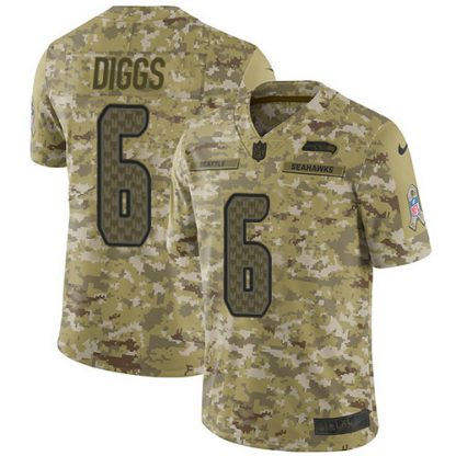 Nike Seattle Seahawks #6 Quandre Diggs Camo Youth Stitched NFL Limited 2018 Salute To Service Jersey