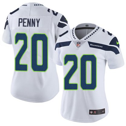 Nike Seattle Seahawks #20 Rashaad Penny White Women's Stitched NFL Vapor Untouchable Limited Jersey