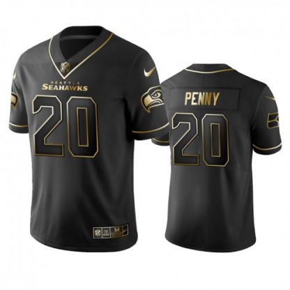 Seattle Seahawks #20 Rashaad Penny Men's Stitched NFL Vapor Untouchable Limited Black Golden Jersey
